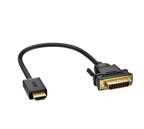 Greenconnect Кабель HDMI-DVI 0.5m черный, OD7.3mm, 28/28 AWG, позолоченные контакты, 19pin AM / 24+1M AM double link, GCR-HD2DVI1-0.5m, тройной экран Greenconnect Кабель HDMI-DVI 0.5m черный, OD7.3mm, 28/28 AWG, позолоченные контакты, 19pin AM / 24+1M AM double link, GCR-HD2DVI1-0.5m, тройной экран