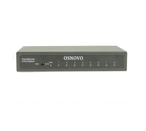 Коммутатор/ OSNOVO Неуправляемый коммутатор Fast Ethernet на 8 RJ45 портов. Порты: 8 x FE (10/100Base-TX)