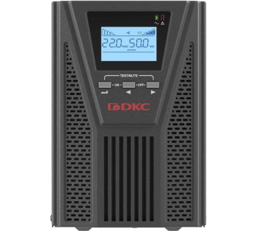 Онлайн ИБП ДКС серии Small Tower, 1000 ВА/900 Вт, 1/1, 2xSchuko, EPO, USB, RS-232, RJ45, 3x7Ач