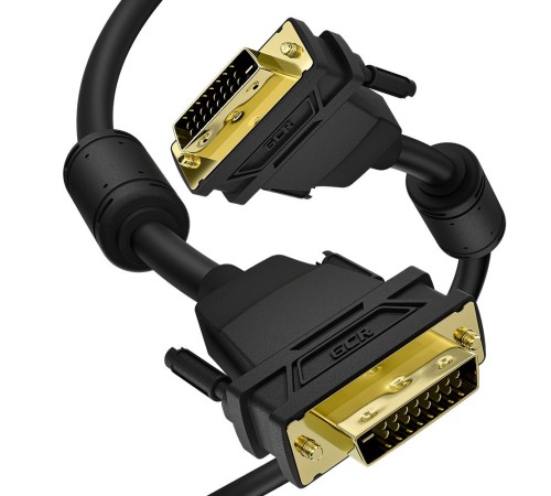 GCR Кабель PROF 3.0m DVI-D, черный, GOLD, ферритовые кольца, OD 8.5mm, 28 AWG, DVI/DVI, 25M/25M, двойной экран, GCR-54236 GCR Кабель PROF 3.0m DVI-D, черный, GOLD, ферритовые кольца, OD 8.5mm, 28 AWG, DVI/DVI, 25M/25M, двойной экран, GCR-54236