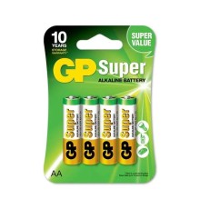 Алкалиновые батарейки GP Super Alkaline 15А АA - 4 шт. на блистере