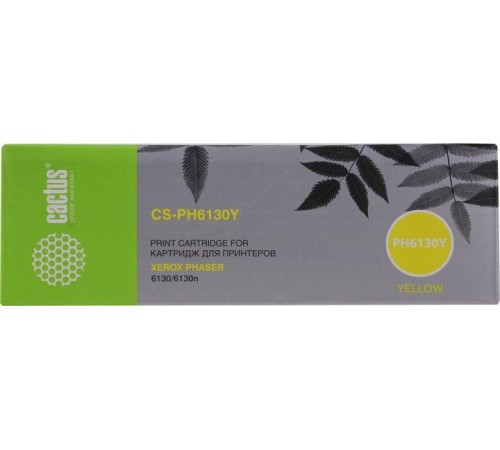 -/ Картридж лазерный Cactus CS-PH6130Y 106R01284 желтый (1900стр.) для Xerox Phaser 6130/6130n