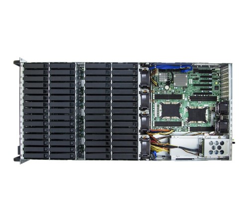 Серверная платформа/ SB403-VG, 4U, 2xLGA-3647, 60xSATA/SAS HS 3,5 bay + 2* 15mm 2.5" rear HS bay, Virgo ( 2xs3647 up to 165W, C622, 12xDDR4 DIMM, 2x10GbE SFP+, LSI 3008 SAS IOC (RAID 0/1/1E/10), dedicated BMC port, AST2500), 3x 12G 20 port EOB BP wit Серверная платформа/ SB403-VG, 4U, 2xLGA-3647, 60xSATA/SAS HS 3,5 bay + 2* 15mm 2.5" rear HS bay, Virgo ( 2xs3647 up to 165W, C622, 12xDDR4 DIMM, 2x10GbE SFP+, LSI 3008 SAS IOC (RAID 0/1/1E/10), dedicated BMC port, AST2500), 3x 12G 20 port EOB BP wit