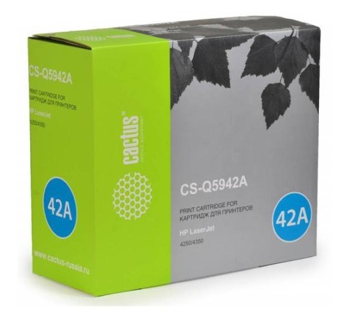 -/ Картридж лазерный Cactus CS-Q5942A Q5942A черный (10000стр.) для HP LJ 4250/4350