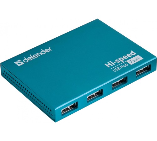 Defender Универсальный USB разветвитель Septima Slim USB2.0, 7портов,блок питания2A