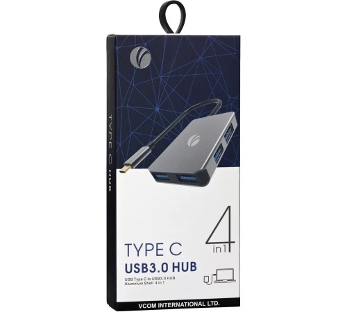 Кабель-концентратор/ Кабель-концентратор USB 3.1 Type-Cm --> 4 port USB3.0(f) Aluminum Shell VCOM <DH310B> Кабель-концентратор/ Кабель-концентратор USB 3.1 Type-Cm --> 4 port USB3.0(f) Aluminum Shell VCOM <DH310B>