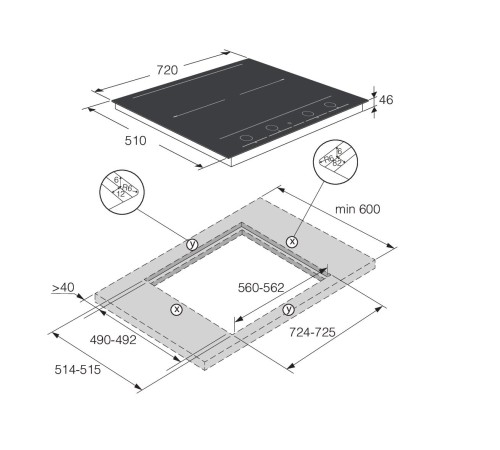 Варочная панель ASKO/ Арт. 737833 ; Варочная панель ASKO;Габаритные размеры (Ш/Г/В): 720/510/47 мм;4 зоны нагрева;Точный контроль температуры нагрева посуды и продкутов;Управление Easy Dial™ 2.0;Функция объединения зон Auto Bridge™;13 ступеней регулировки