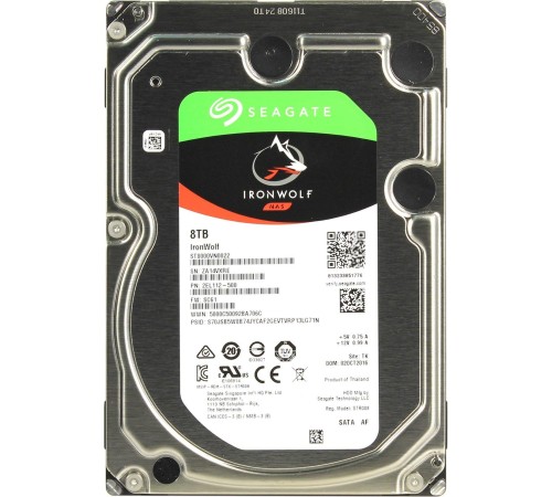 Жесткий диск/ HDD Seagate SATA3 8Tb IronWolf NAS 7200 256Mb 1 year warranty (replacement ST8000VN004) Жесткий диск/ HDD Seagate SATA3 8Tb IronWolf NAS 7200 256Mb 1 year warranty (replacement ST8000VN004)