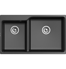 Кухонная мойка RIVELATO RIVELATO Мойка AXEL 90D  2-чаши 870*520мм, монтаж: врезной, материал: кварц, цвет: черный