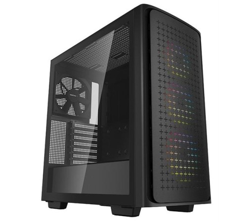корпус Deepcool CK560 без БП, боковое окно (закаленное стекло), 3xARGB LED 120мм вентилятора спереди и 1x140мм вентилятор сзади, черный, ATX