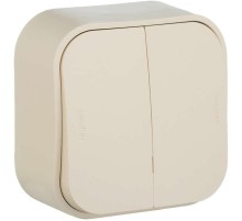 Quteo Выключатель 10A 2-клав., сл. кость