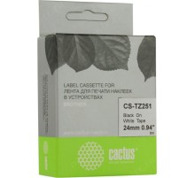 -/ Картридж ленточный Cactus CS-TZ251 TZe-251 черный для Brother 1010/1280/1280VP/2700VP