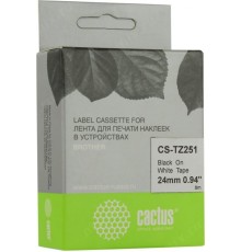 -/ Картридж ленточный Cactus CS-TZ251 TZe-251 черный для Brother 1010/1280/1280VP/2700VP