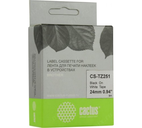 -/ Картридж ленточный Cactus CS-TZ251 TZe-251 черный для Brother 1010/1280/1280VP/2700VP