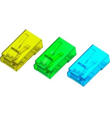 Greenconnect Коннектор цветной RJ-45 cat.5e UTP Male, для многожильного кабеля, 8p8c 15 шт (3 цвета по 5 шт), GCR-51802