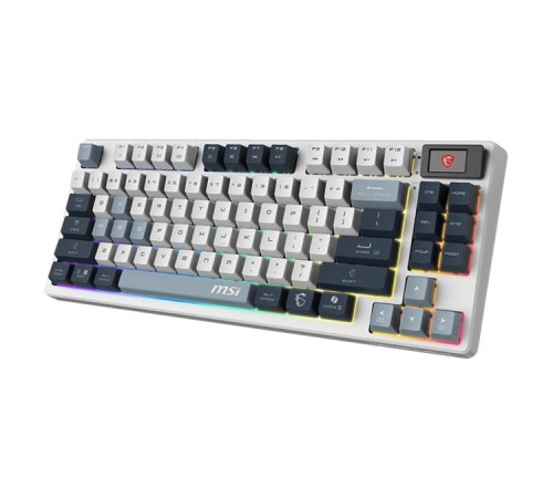 Клавиатура беспроводная Keyboard MSI FORGE GK600 TKL, Wireless, Mechanical Linear Switches, RGB LED, 4000mA/h, Sky