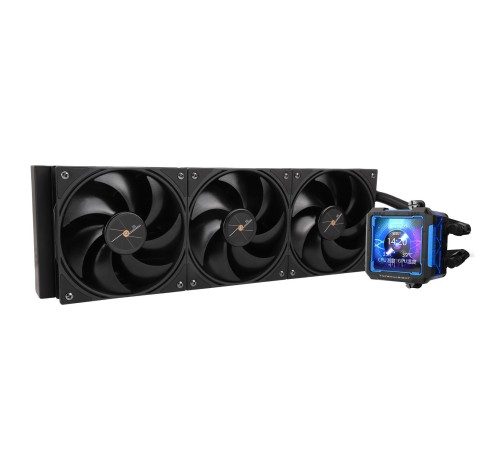 Водяное охлаждение для процессора/ Water Cooling System Thermalright Frozen Warframe Pro 360 Black (360mm, Black, / Fans: 3x120mm, 70.84CFM, 29.8dBA, 2000RPM/ Pump height 60mm, 23dBA, 3000RPM, Rad thickness 27mm/ S: 1200, 1700, 1851, 2011, 2066, 115X, AM4