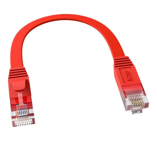 GCR Патч-корд PROF плоский прямой 0.3m, UTP медь кат.6, красный, 30 AWG, ethernet high speed 10 Гбит/с, RJ45, T568B, GCR-52845 GCR Патч-корд PROF плоский прямой 0.3m, UTP медь кат.6, красный, 30 AWG, ethernet high speed 10 Гбит/с, RJ45, T568B, GCR-52845