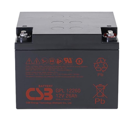АКБ CSB Аккумуляторная батарея для ИБП (10-12 лет) (12V/26Ah) АКБ CSB Аккумуляторная батарея для ИБП (10-12 лет) (12V/26Ah)