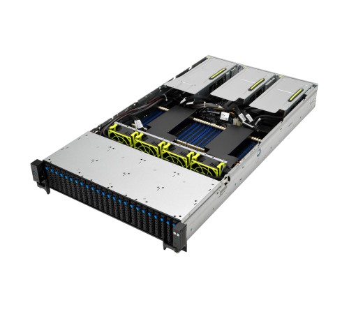 Серверная платформа/ ASUS RS720-E10-RS24U, 2U, 2x Socket P+ LGA 4189 3rd gen, 32x DDR4 3200, up to 9 x Expansion slots*, VROC, 24 x 2.5" hsb (12x NVMe + 12x SATA/SAS/NVME*, 2 x M.2 connector (2280/2260. PCIe Gen4x4), 2 x 10GbE (X710-AT2) RJ45, 1+1 24