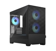 Корпус ПК без блока питания/ Case Fractal Design Pop Mini Air RGB TG Clear Tint, Mini-Tower, 3x120mm RGB, 2xUSB-A 3.2 mATX, mITX Black