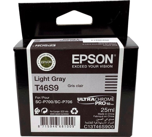 Картридж/ Singlepack LightGray T46S9 UltraChromePro10 ink 25ml