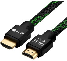 GCR Кабель 1.5m HDMI 2.0, BICOLOR нейлон, AL корпус черный, HDR 4:2:2, Ultra HD, 4K 60 fps 60Hz/5K*30Hz, 3D, AUDIO, 18.0 Гбит/с, 28AWG. GCR-52161