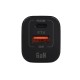 Сетевое З/У/ Сетевое З/У GoPower GPQC09 1USB+1Type-C 35W QC3.0 GAN черный
