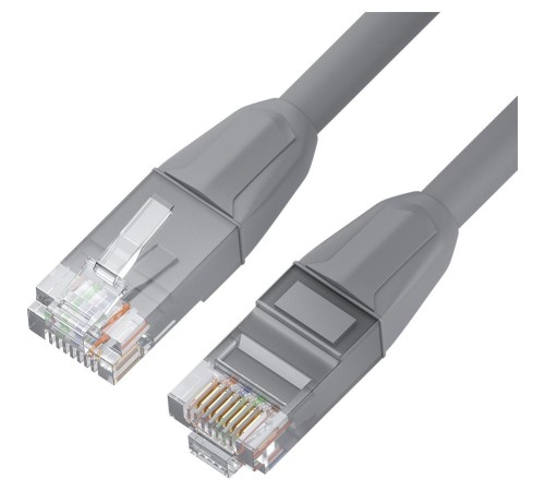 GCR Патч-корд прямой 7.5m LSZH UTP кат.6, серый, 24 AWG, литой без фиксатора, ethernet high speed, RJ45, T568B, GCR-52753