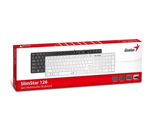 Клавиатура Genius SlimStar 126 WhiteUSB (Only Laser) Клавиатура Genius SlimStar 126 WhiteUSB (Only Laser)