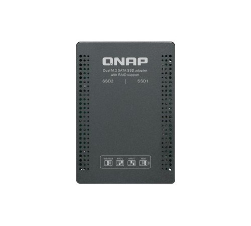Адаптер/ QNAP QDA-A2MAR HDD/SSD drives adapter 2 x M.2 2280 SATA SSD -> 1 x SATA 2.5" , Transfer rate 6 Gb/s. Supports RAID 0, 1, JBOD. w/o HDD
