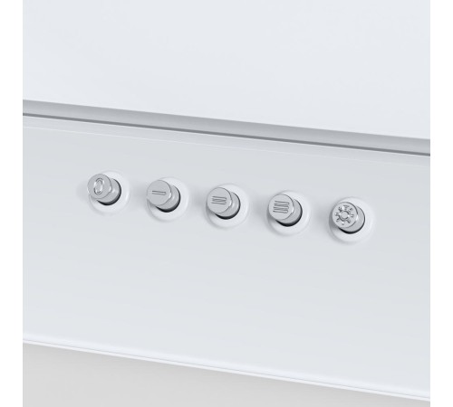 ВЫТЯЖКА HOMSAir Elf Push 60 Glass White/ наклонная, подвесная, кнопочное управление, 3 скорости, 650 м3/ч,до 25 м2, 47 Дб, светодиодное LED-освещение, ширина 60 см, высота 30 см, белый цвет