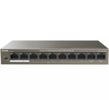 Коммутатор/ Tenda TEF1110P-8-63W 10-Port 10/100M Desktop Switch with 8-Port PoE