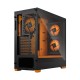 Корпус ПК без блока питания/ Case Fractal Design Pop Air RGB Orange Core TG Clear Tint, Midi-Tower, 3x120mm RGB, 2xUSB-A 3.2 ATX, mATX, mITX Black/Orange