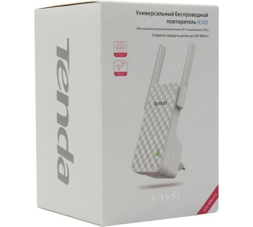Удлинитель WiFi сигнала/ Tenda WiFi Range Extender A9 (WLAN 300Mbps, 2.4GHz, 802.11bgn, ) 2x int Antenna