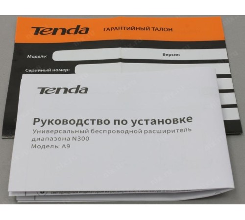 Удлинитель WiFi сигнала/ Tenda WiFi Range Extender A9 (WLAN 300Mbps, 2.4GHz, 802.11bgn, ) 2x int Antenna