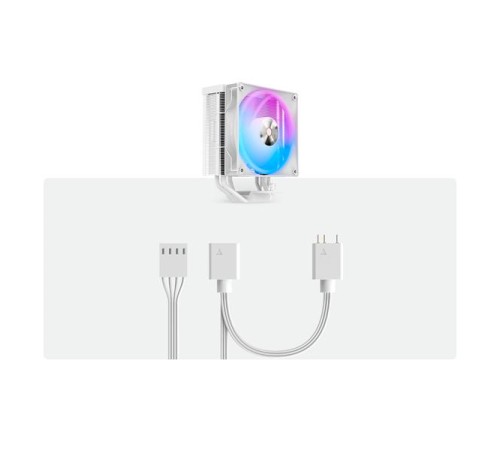 Кулер для процессора Ocypus Delta A40 WH ARGB, 120mm ARGB FAN, Top Panel, 4 HEAT PIPES, 4-PIN PWM, 500-2000 RPM, 29DBA, HYDRO BEARING, LGA115X/1200/1700/18XX, AM4/AM5