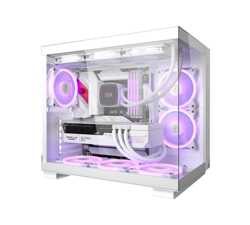 Корпус без блока питания/ Case PCCooler C3T500 ARGB WH, Midi-Tower, TG, 6x120mm ARGB, 1xUSB-C 3.1 + 2xUSB-A 3.0, ATX, mATX, mITX White