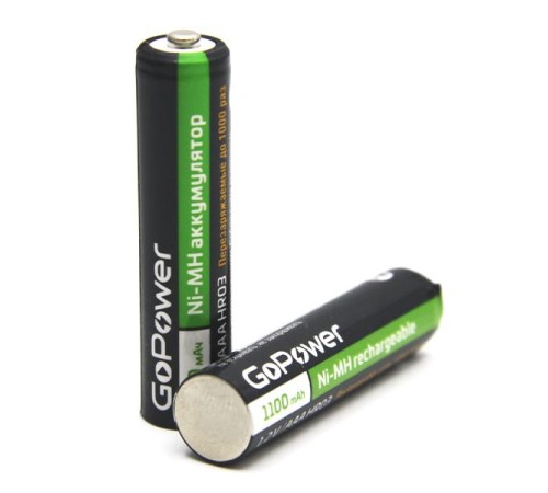 Аккумулятор бытовой GoPower HR03 AAA BL2 NI-MH 1100mAh (2/20/320) блистер (2 шт.)