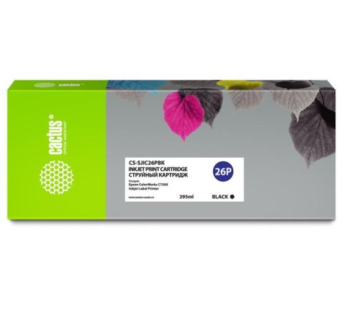 -/ Картридж струйный Cactus CS-SJIC26PBK C33S020618 черный (295мл) для Epson ColorWorks TM-C7500