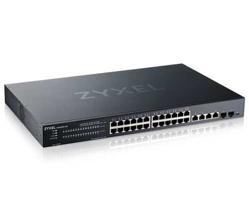 коммутатор Smart L3 Lite коммутатор Zyxel NebulaFlex XMG1930-30, rack 19", 24xRJ-45: 1/2.5G, 4xRJ-45: 1/2.5/5/10G, 2xSFP+
