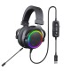 Гарнитура игровая проводная Dareu EH925s Pro Black (черный), подсветка RGB, съемный микрофон с шумоподавлением, подключение USB, длина кабеля 2,2м