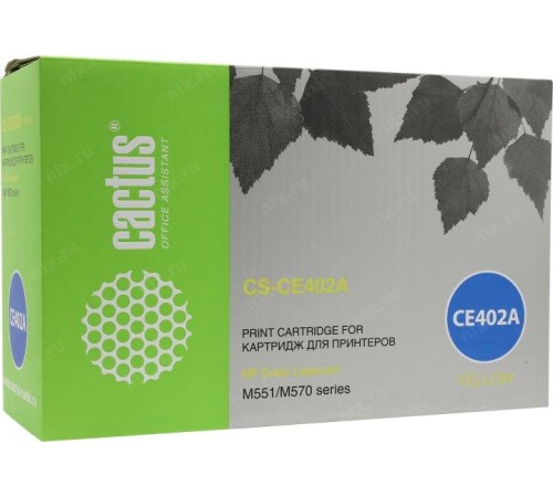 -/ Картридж лазерный Cactus CS-CE402A CE402A желтый (6000стр.) для HP CLJ M551 series