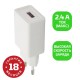 Сетевое З/У GoPower GP1U 1USB 2.4A 12W белый (1/120/480)