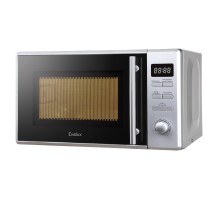 Микроволновая печь Evelux, 20 л, кнопочное управление, галогеновая подсветка, LED дисплей, 8 авторежимов, блокировка от детей, таймер, 8 уровней мощности, цвет нержавеющая сталь