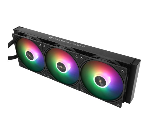 Водяное охлаждение для процессора/ Water Cooling System Thermalright Frozen Warframe 360 Ultra Black Argb (360mm, Black, ARGB/ Fans: 3x120mm, 70.84CFM, 22.1dBA, 2000RPM/ Pump height 60mm, 23dBA, 3000RPM, Rad thickness 27mm/ S: 1200, 1700, 1851, 2011, 2066