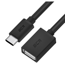 GCR Адаптер переходник OTG 0.15m, CM/AF, черный, 28/28 AWG, экран, армированный, морозостойкий, GCR-UCO1AF-BB2S-0.15m