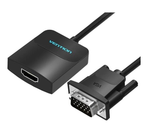 Мультимедиа конвертер Vention VGA + аудио > HDMI, гибкий, черный Мультимедиа конвертер Vention VGA + аудио > HDMI, гибкий, черный