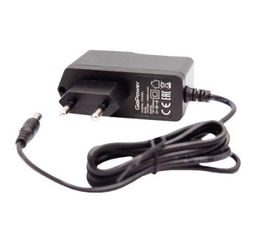 Блок питания GoPower 2.0A 12V 5,5x2,5/12мм для ресивера Триколор ТВ и НТВ+ (1/100)