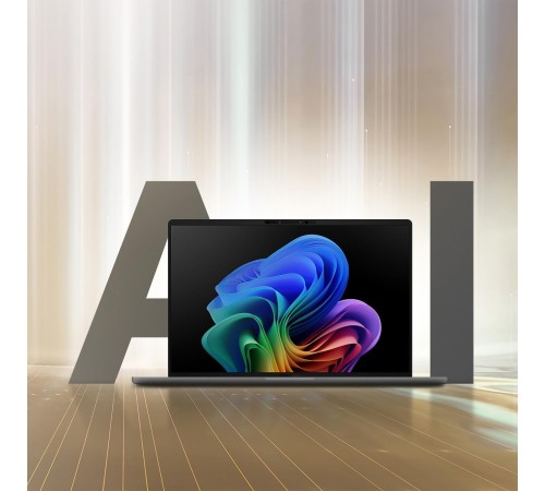 Ноутбук/ ASUS UX3407QA-QD267W 14"(1920x1200 OLED)/Qualcomm Snapdragon X X1-26-100(2.98Ghz)/16384Mb/512PCISSDGb/noDVD/Cam/BT/WiFi/70WHr/war 1y/0.98kg/Iceland Gray/Win11Home